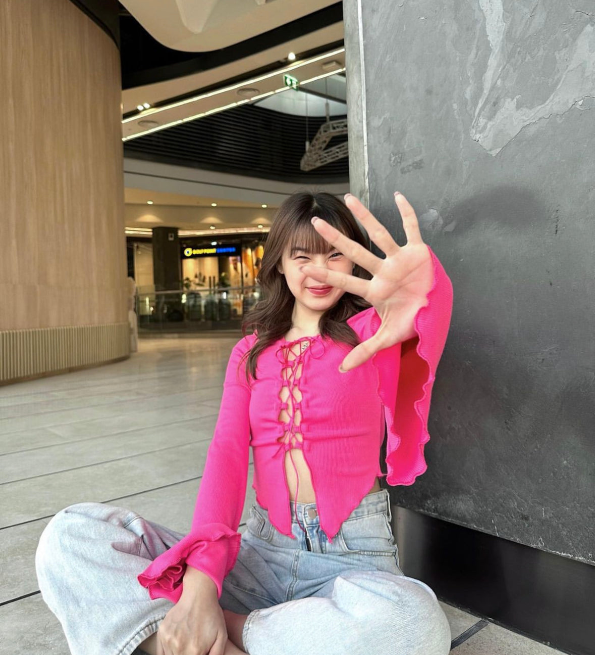 F/W - Valen Top (Hot Pink / Light Pink/ Black) #FW017