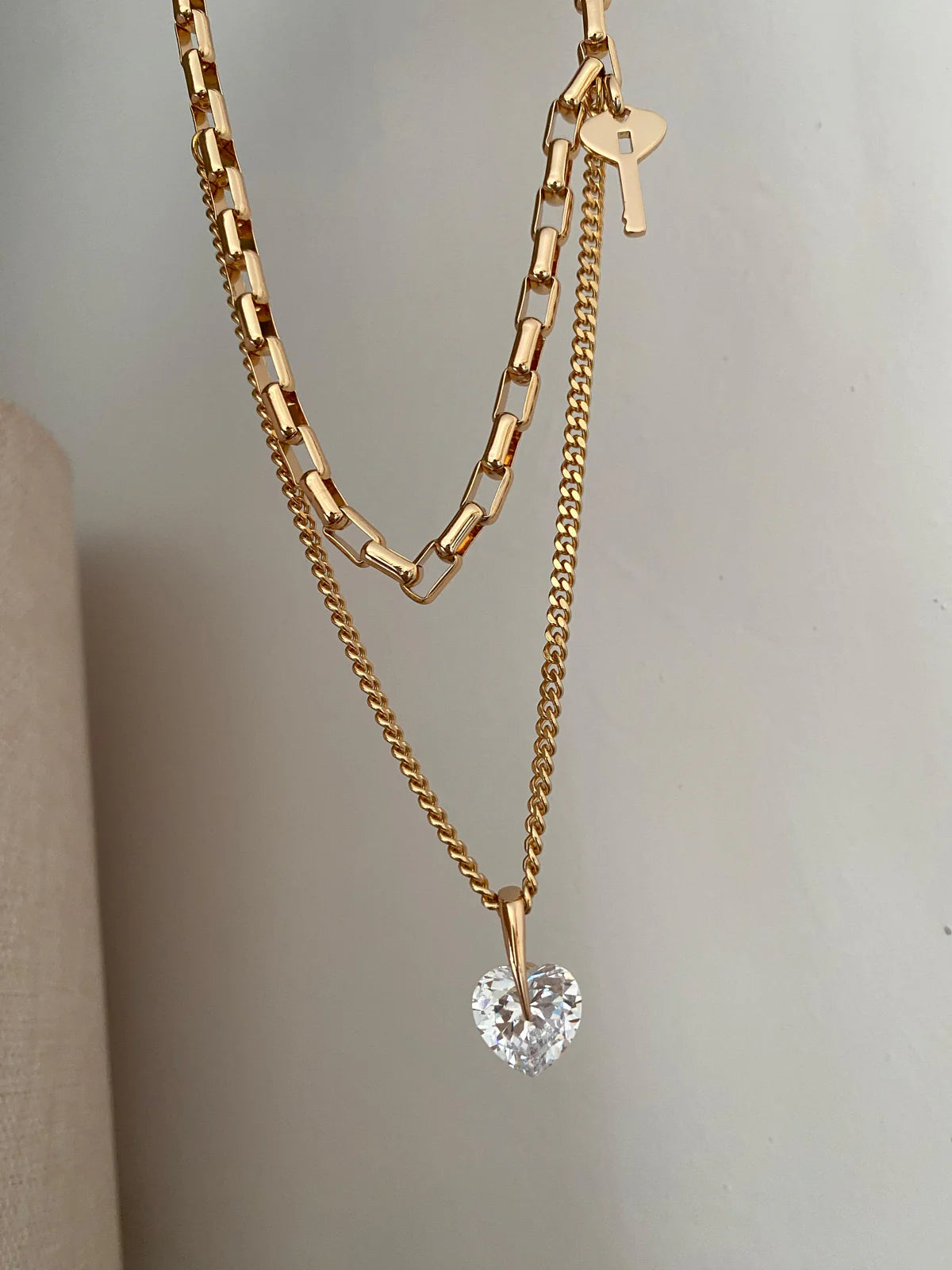 🇹🇷土耳其設計師親自設計 #accneck020 - Necklace043 Double-layered Heart Necklace