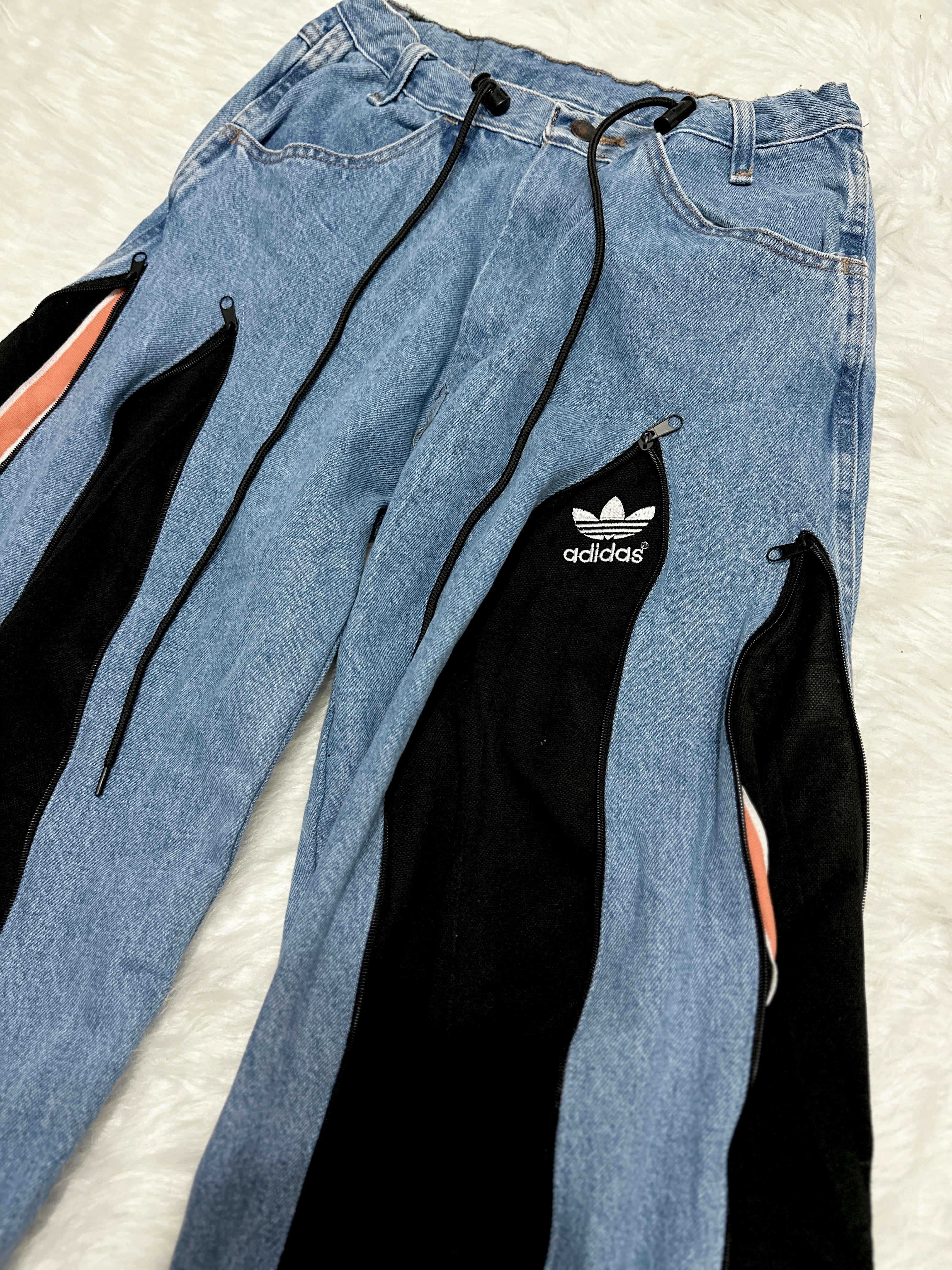 新款現貨] Remade 4zipper Sportpants X Jeans #PANT191 – EVILLY GOOD