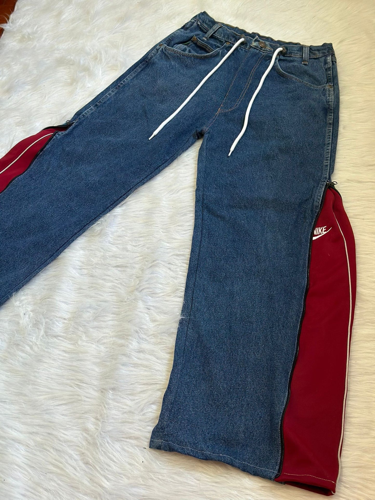 [新款現貨] Remade side zipper Sportpants X Jeans #PANT135