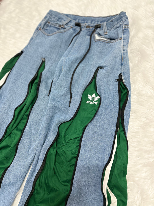 [新款現貨] Remade 4zipper Sportpants X Jeans #PANT190