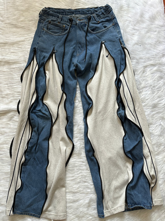 [新款現貨] Remade 4zipper Sportpants X Jeans #PANT152