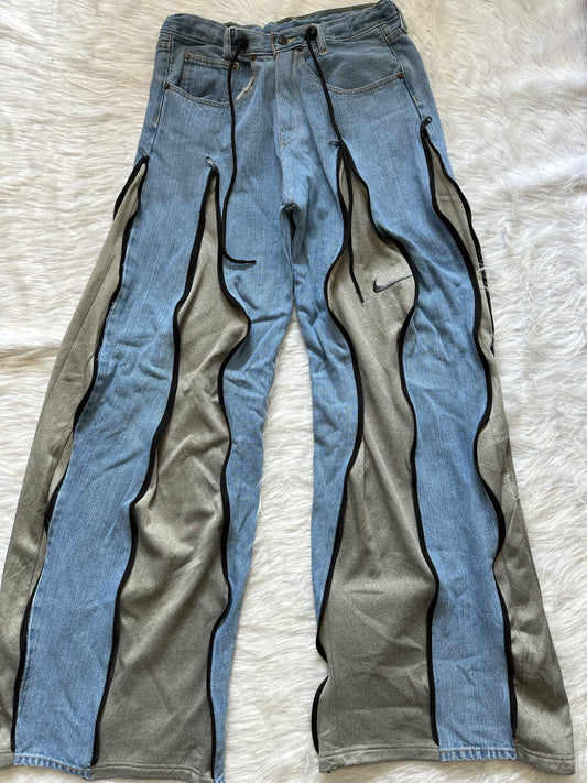 [新款現貨] Remade 4zipper Sportpants X Jeans #PANT156