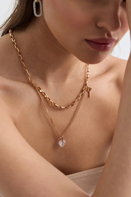 🇹🇷土耳其設計師親自設計 #accneck020 - Necklace043 Double-layered Heart Necklace
