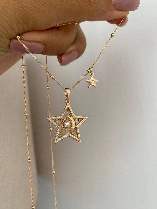 🇹🇷土耳其設計師親自設計 #accneck024- Necklace047 Sun, Moon & Star Necklace