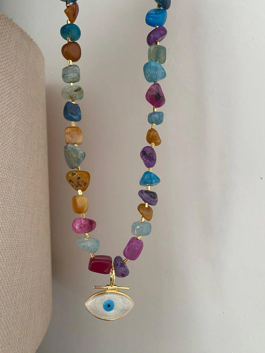 🇹🇷土耳其設計師親自設計 #accneck025 - Necklace047 Crystal Evil Eye Necklace